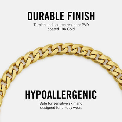 6mm Curb Bracelet - 18K Gold - Large