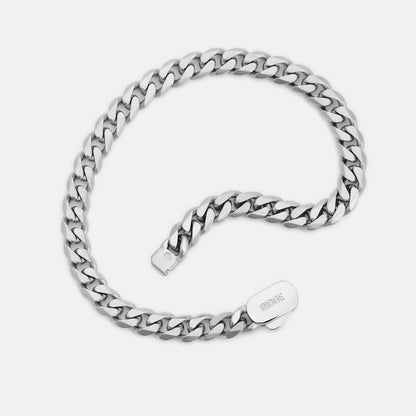 6mm Curb Bracelet - Platinum - Medium