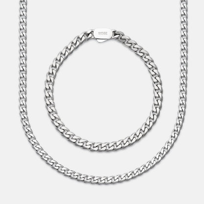 6mm Curb Bracelet - Platinum - Large