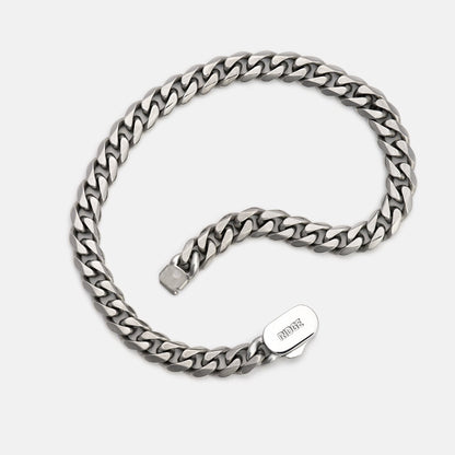 6mm Curb Bracelet - Titanium - Large