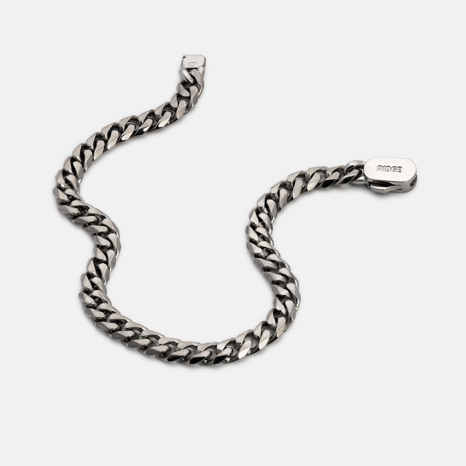 6mm Curb Bracelet - Titanium - Large