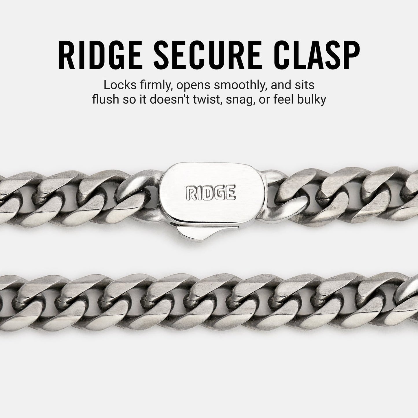 6mm Curb Bracelet - Titanium - Large