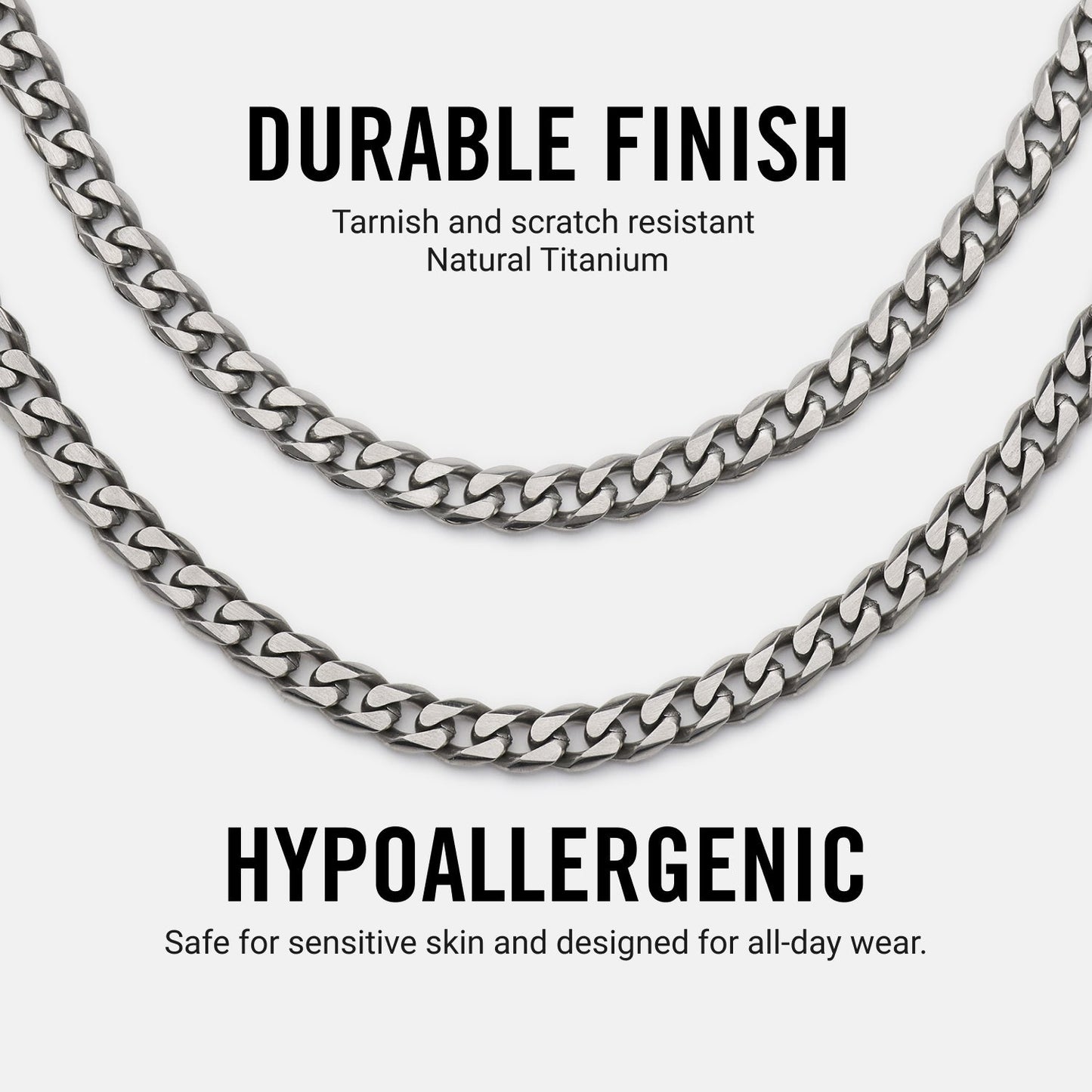 5mm Curb Chain - Titanium - 22"